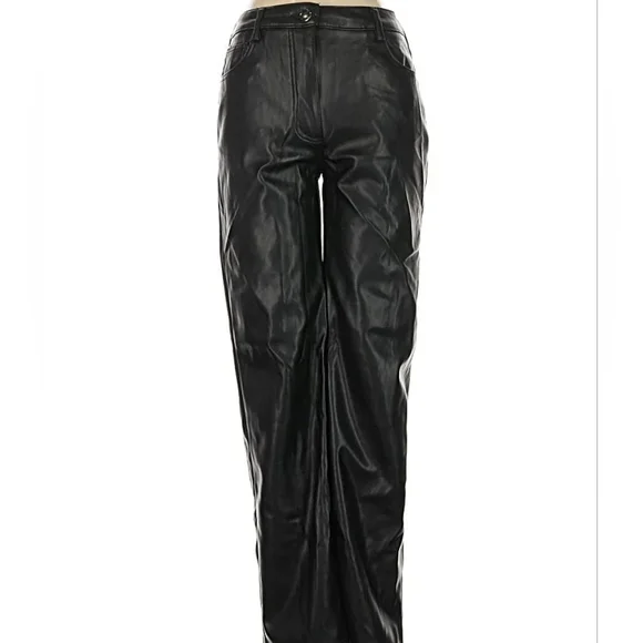 Hunter & Brown Black Faux Leather Pants - Size Medium - NWOT - Picture 5 of 15